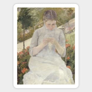 Girl in the Garden by Mary Cassatt Magnet